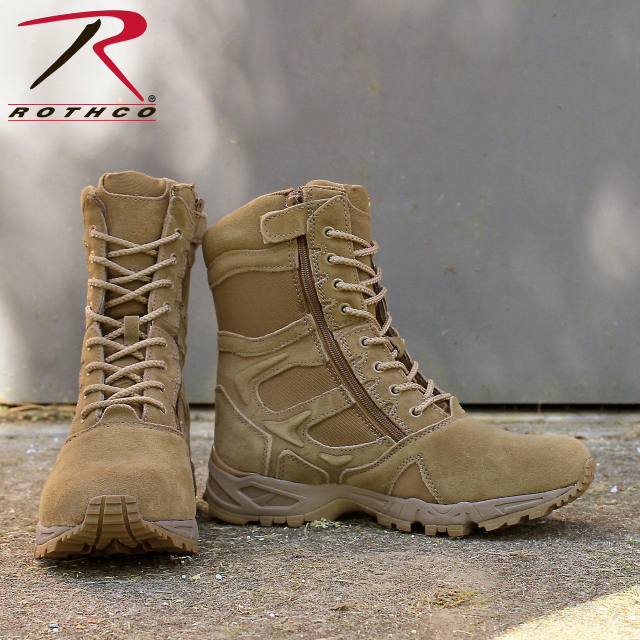 Rothco Forced Entry 8 Coyote Deployment Boots With Side Zipper